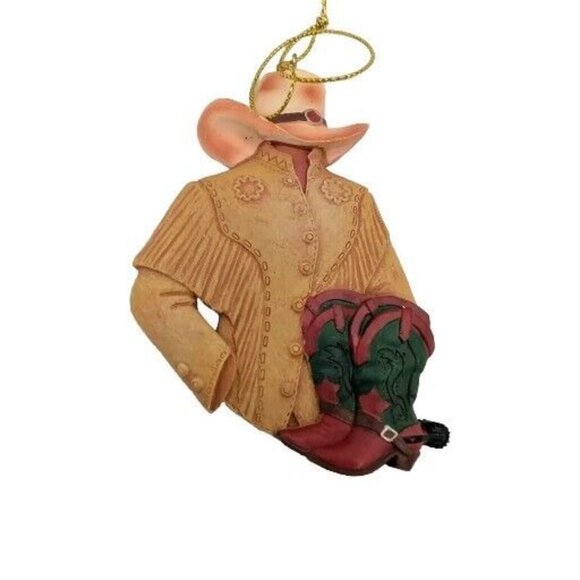 KSA Inc Kurt Adler Resin Ornament Cowboy Hat Boots And Jacket - Picture 1 of 6